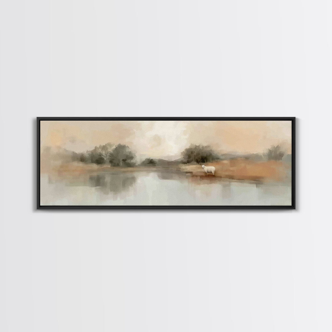 Still Waters Hope | Framed Canvas Print | Panoramic Wall Art | Christian Art Canvas | Christian Wall Art | Christian Art | Christian Gift |