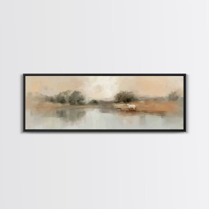Still Waters Hope | Framed Canvas Print | Panoramic Wall Art | Christian Art Canvas | Christian Wall Art | Christian Art | Christian Gift |