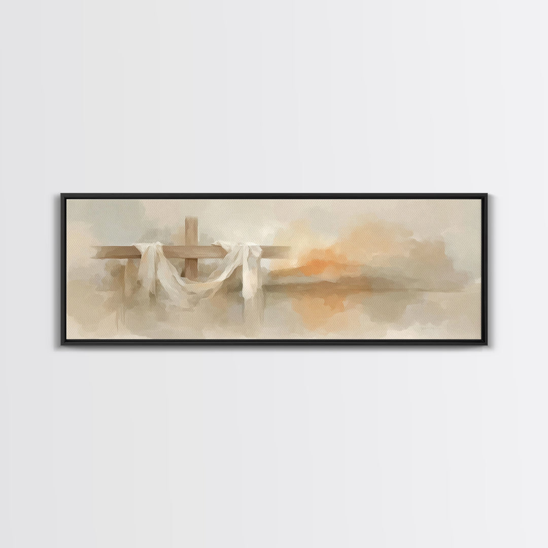 Cross Of Renewal – Framed Canvas Print – Panoramic Wall Art – Christian Art Canvas – Christian Art – Christian Wall Art – Christian Gift –