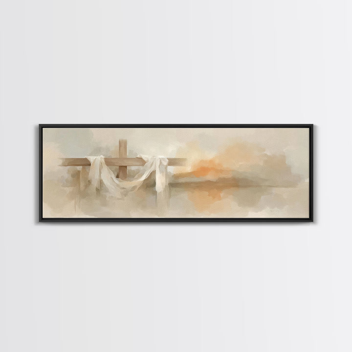 Cross Of Renewal – Framed Canvas Print – Panoramic Wall Art – Christian Art Canvas – Christian Art – Christian Wall Art – Christian Gift –