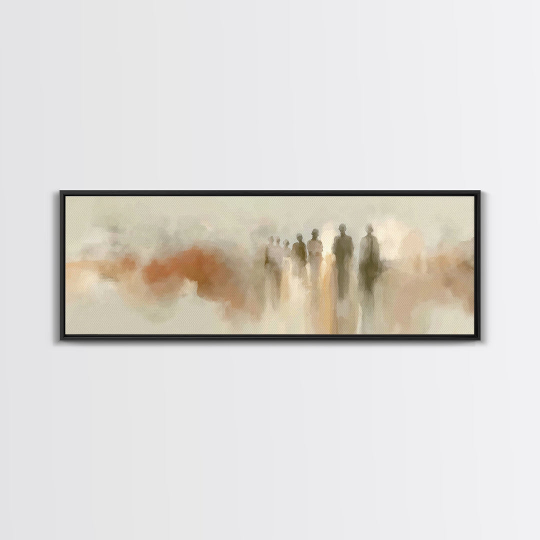 Heaven’s Gathering – Framed Canvas Print – Panoramic Wall Art – Christian Wall Art – Abstract Christian Art – Christian Art Canvas – Modern