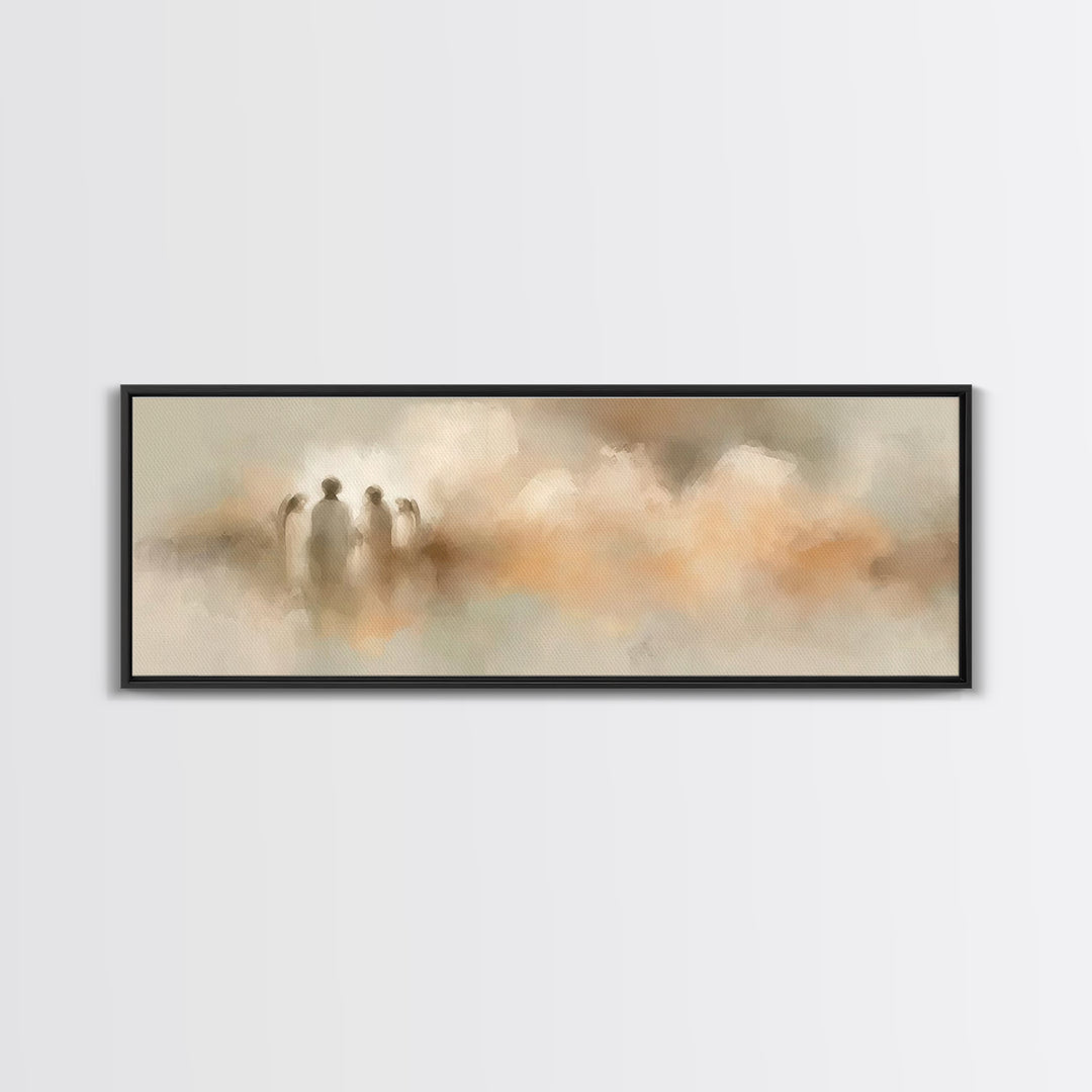 Holy Gathering | Framed Canvas Print | Panoramic Art | Christian Art Canvas | Jesus Art Print | Christian Wall Art | Christmas Decor