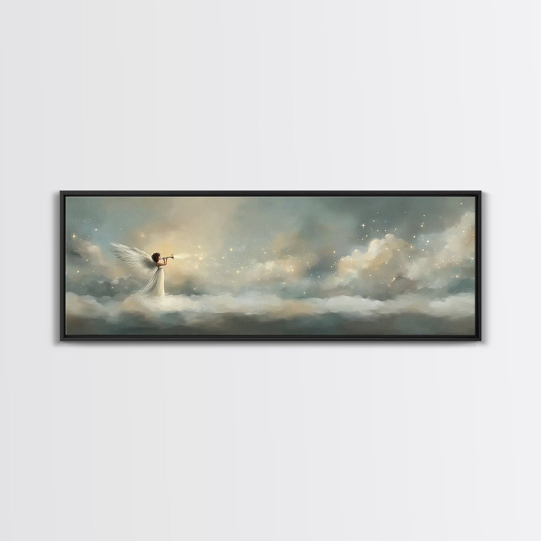 Heralding Light | Framed Canvas Print | Panoramic Art | Christian Art Canvas | Christian Wall Art | Jesus Art Print | Christmas Art