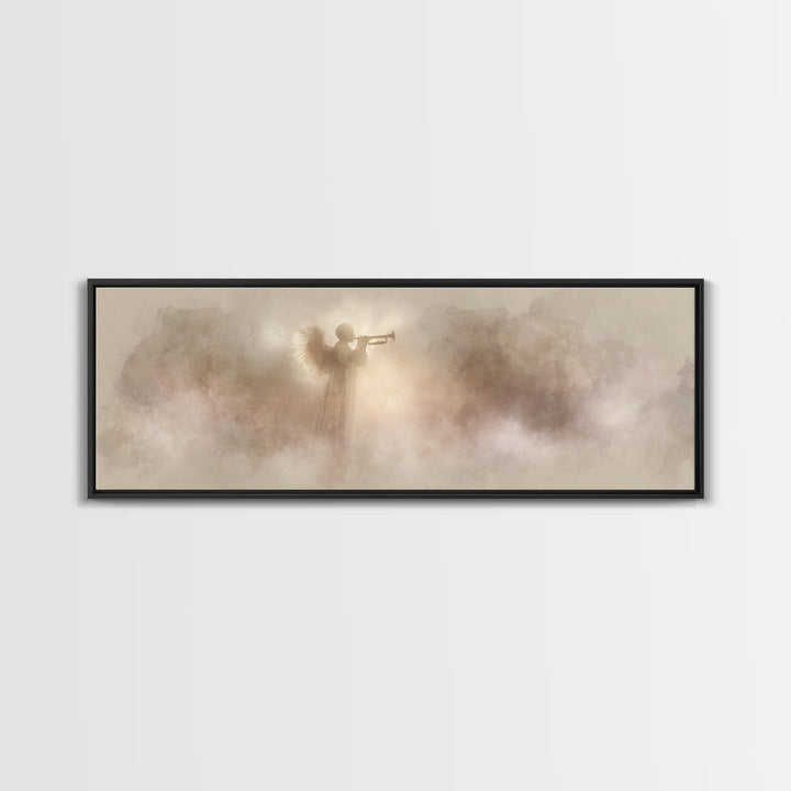 Sacred Proclamation – Framed Canvas Print – Panoramic Wall Art – Christian Art Canvas – Christian Christmas Art – Christian Painting – Jesu