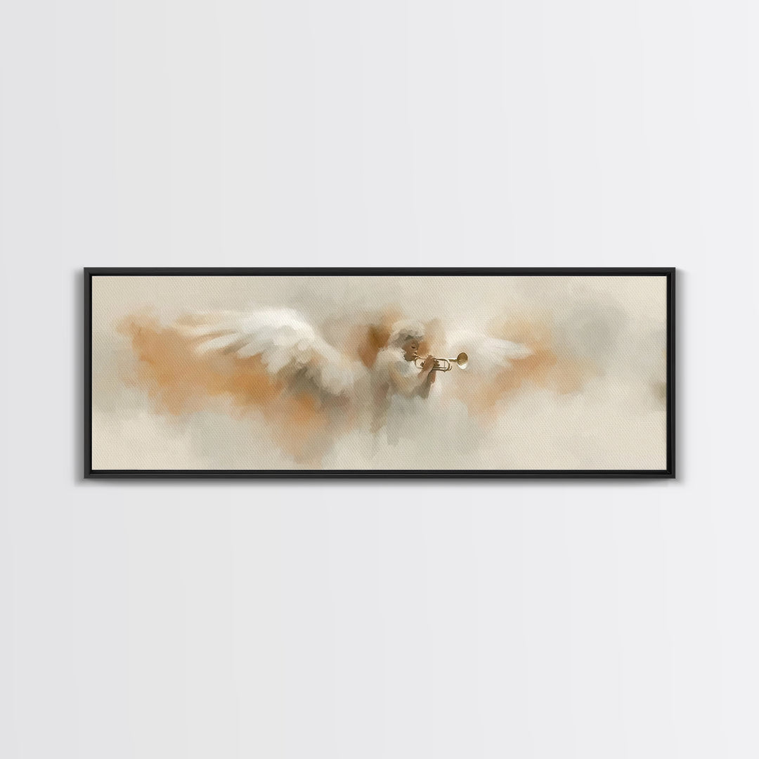 Heaven’s Anthem, Framed Canvas Print, Panoramic Art, Christian Art Canvas, Christian Wall Art, Christmas Art, Christian Christmas Decor