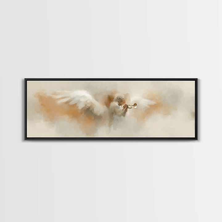 Heaven’s Anthem, Framed Canvas Print, Panoramic Art, Christian Art Canvas, Christian Wall Art, Christmas Art, Christian Christmas Decor