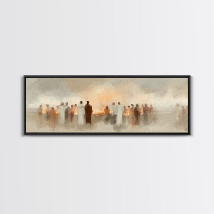 Sacred Procession | Framed Canvas Print | Christian Christmas Art | Panoramic Print | Christian Art | Christmas Wall Art | Christian Decor