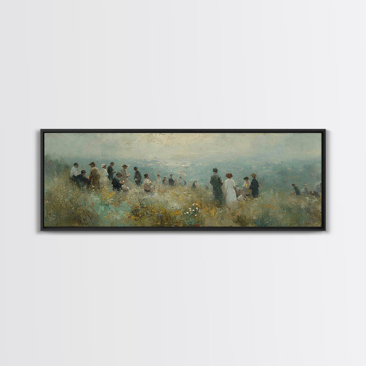 Twilight Assembly | Framed Canvas Print | Christian Wall Art | Christian Art Print | Panoramic Art | Christmas Art | Christian Decor