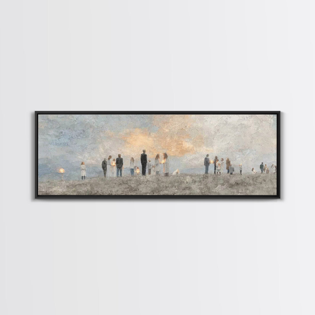 Fields Of Peace, Framed Canvas Print, Christian Art Canvas, Panoramic Frame, Christian Wall Art, Christian Painting, Christmas Art
