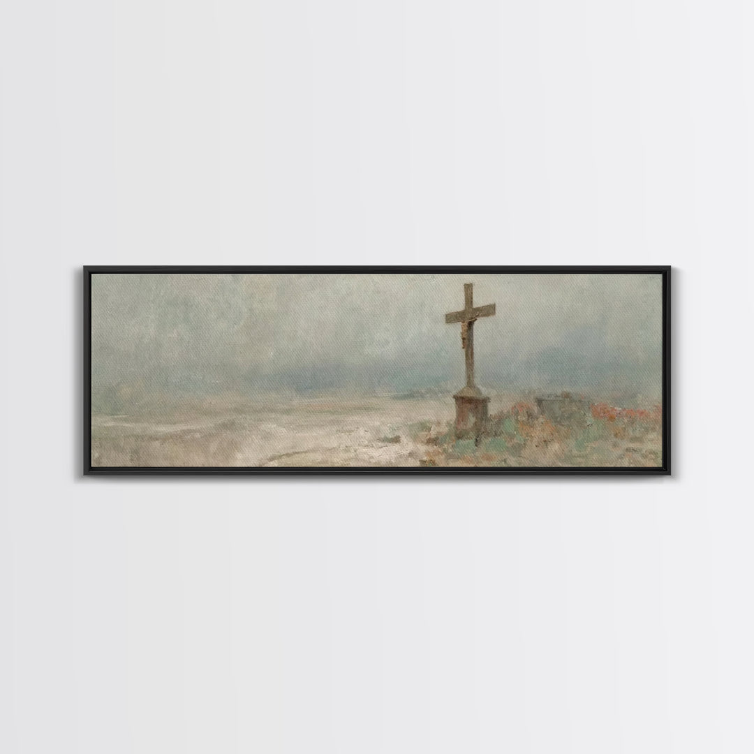 Field Of Salvation, Framed Canvas Print, Christian Art Canvas, Panoramic Art, Christian Painting, Christian Wall Art, Christian Decor
