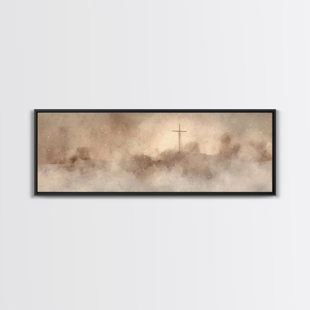 Silent Hill Grace – Framed Canvas Print – Panoramic Frame – Christian Art – Christian Christmas Art – Christian Painting – Christian Wall A