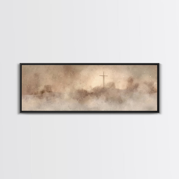 Silent Hill Grace – Framed Canvas Print – Panoramic Frame – Christian Art – Christian Christmas Art – Christian Painting – Christian Wall A