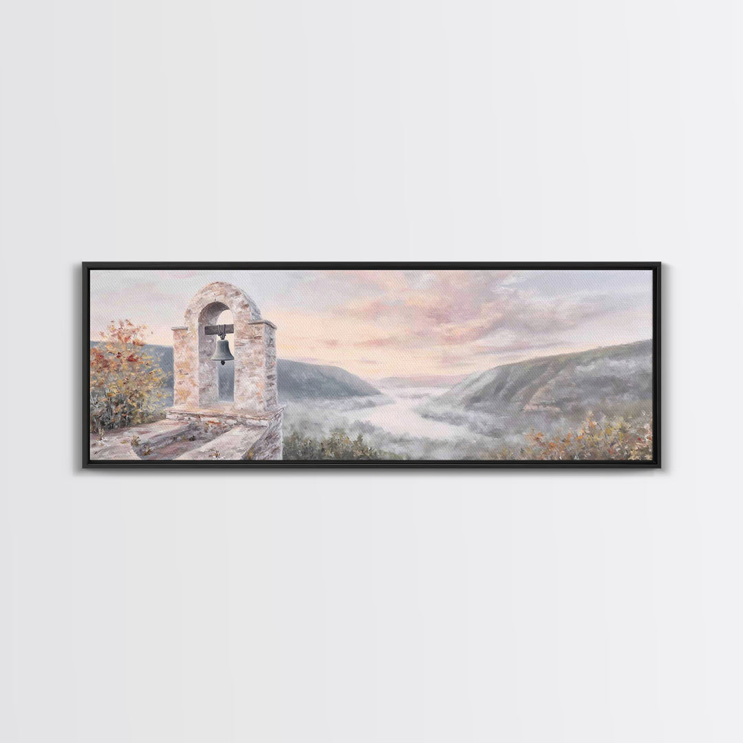Valley Of Stillness – Framed Canvas Print – Panoramic Painting – Christian Art – Christian Wall Art – Christian Canvas – Christmas Art