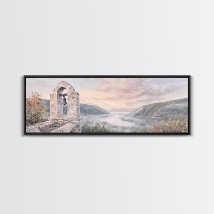Valley Of Stillness – Framed Canvas Print – Panoramic Painting – Christian Art – Christian Wall Art – Christian Canvas – Christmas Art