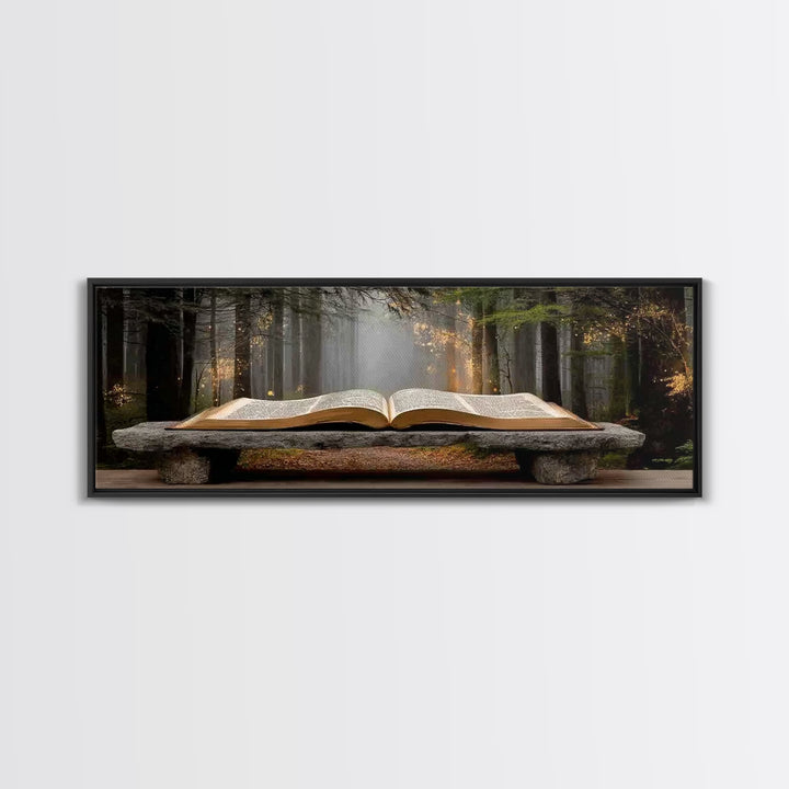 Scripture In Light - Framed Canvas Print - Christian Art - Panoramic Frame - Christian Wall Art - Christian Art Canvas - Christian Painting