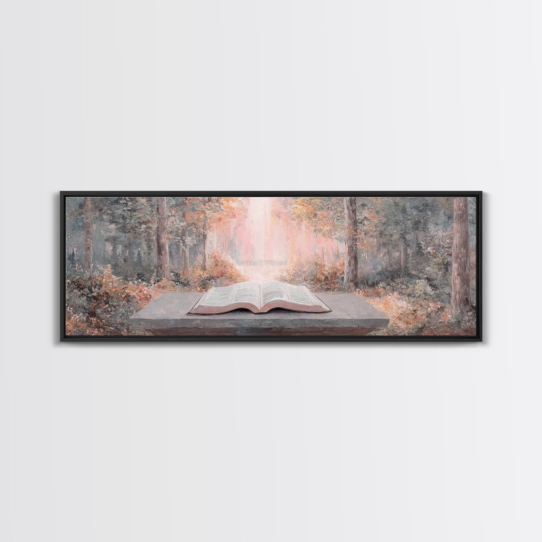 Ancient Faith Path - Framed Canvas Print - Christian Wall Art - Panoramic Painting - Christian Art Canvas - Christian Painting - Christmas
