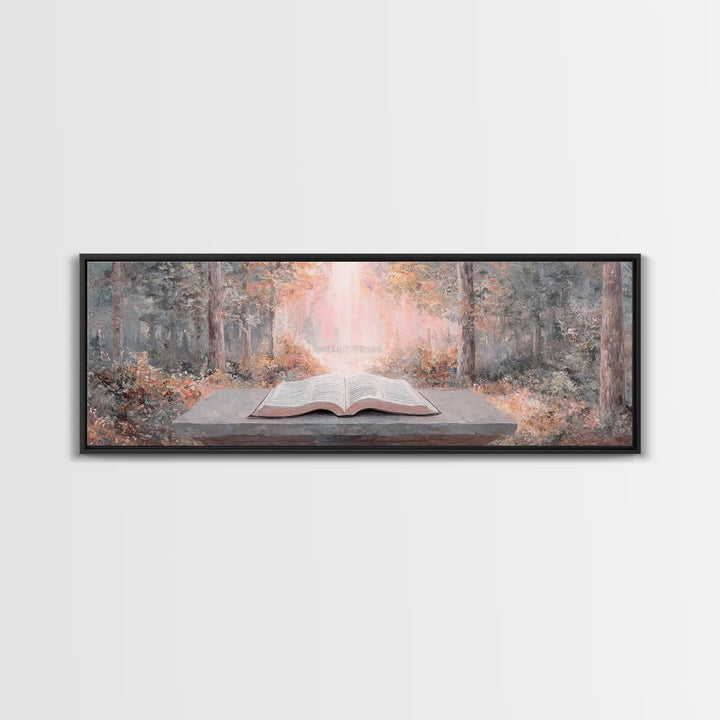 Ancient Faith Path - Framed Canvas Print - Christian Wall Art - Panoramic Painting - Christian Art Canvas - Christian Painting - Christmas