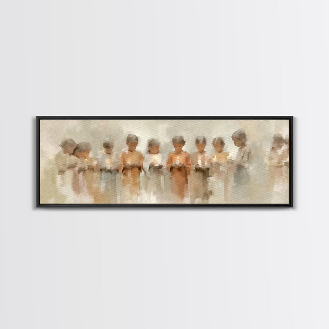 Light Of Innocence, Framed Canvas Print, Panoramic Print, Christian Art Canvas, Christian Wall Art, Christian Painting, Christmas Art, subt