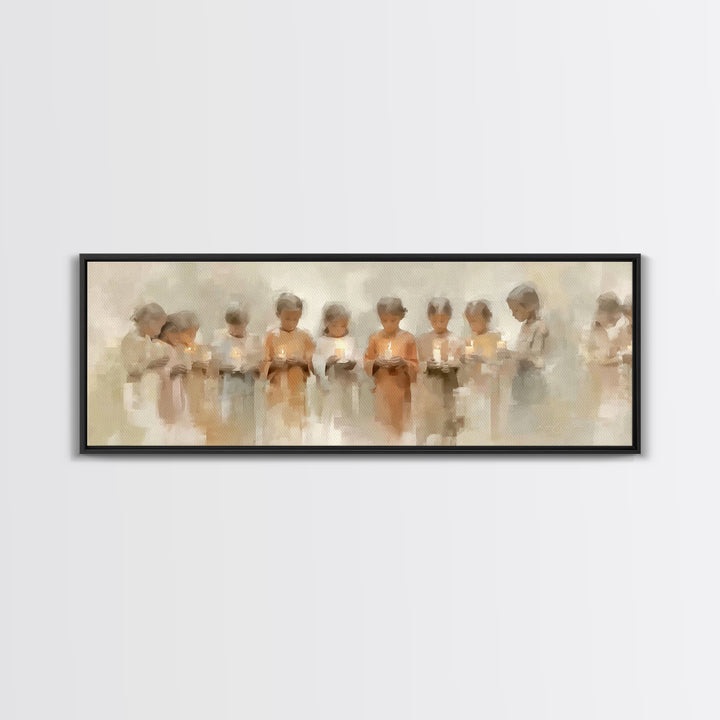 Light Of Innocence, Framed Canvas Print, Panoramic Print, Christian Art Canvas, Christian Wall Art, Christian Painting, Christmas Art, subt