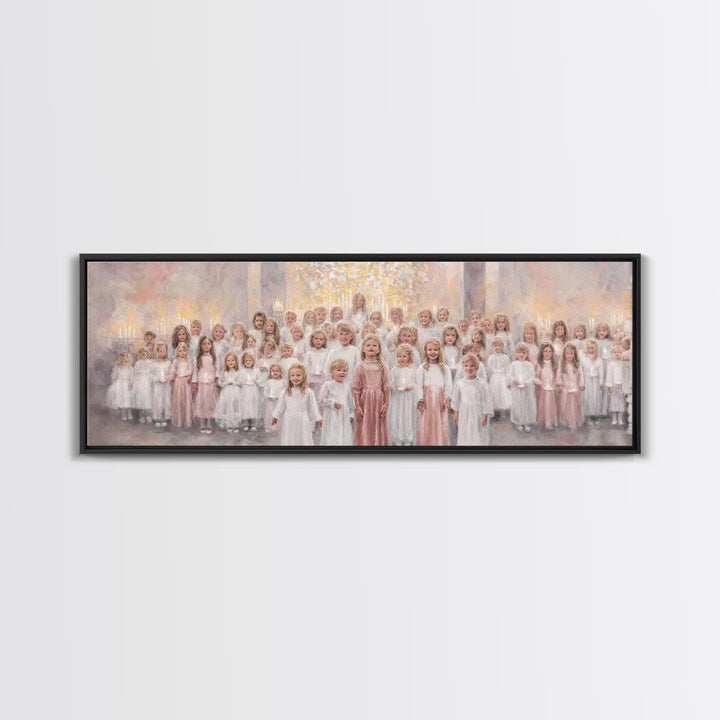 Gathered In Grace – Framed Canvas Print – Panoramic Painting – Christian Art Canvas – Christian Wall Art – Christmas Art – Christian Painti