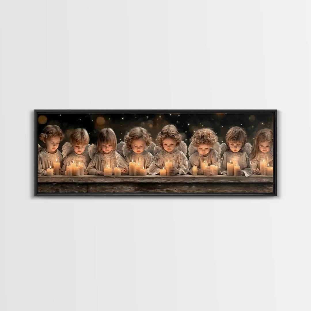 Heaven’s Little Lights | Framed Canvas Print | Panoramic Print | Christian Art Canvas | Christian Wall Art | Christian Painting | Christmas