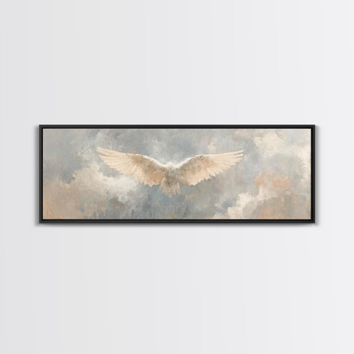 Wings Of Heaven – Framed Canvas Print – Panoramic Art – Christian Art Canvas – Christian Wall Art – subtle Christian art – Christian Painti