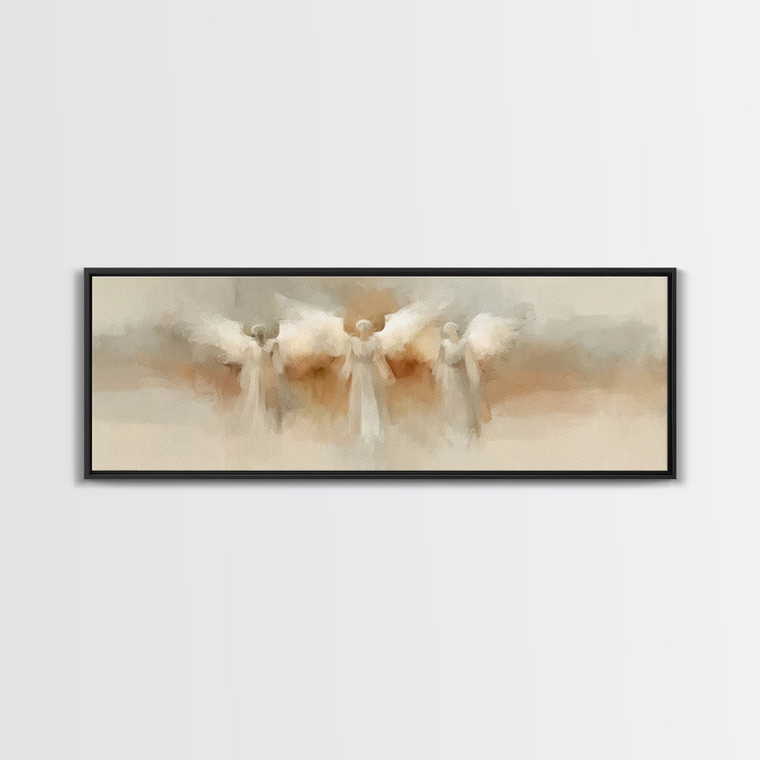 Heavenly Dawn Choir, Framed Canvas Print, Christian Wall Art, Christian Art Canvas, Panoramic Art, Christmas Art, Christian Decoration