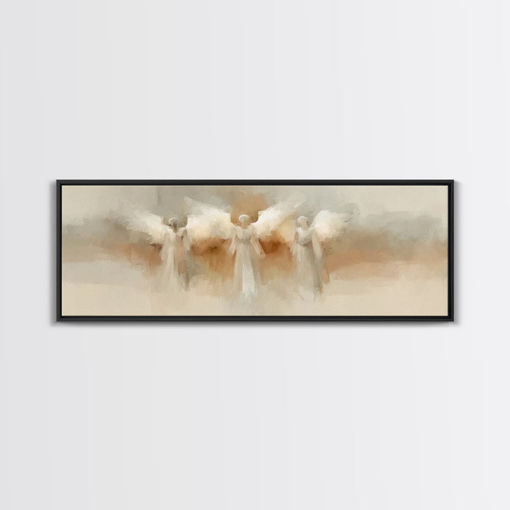 Heavenly Dawn Choir, Framed Canvas Print, Christian Wall Art, Christian Art Canvas, Panoramic Art, Christmas Art, Christian Decoration