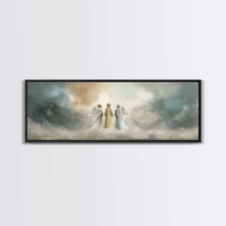 Threefold Heavenly Path, Framed Canvas Print, Panoramic Painting, Christian Art Canvas, Christmas Wall Art, Christian Art, Christian Christ