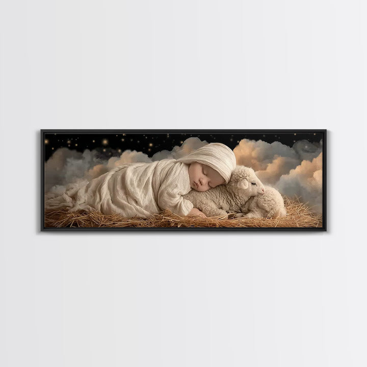 Bethlehem Star Rise - Framed Canvas Print - Christian Wall Art - Christmas Art Prints - Christian Art Canvas - Panoramic Frame - Christian
