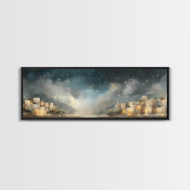 Guiding Star Path - Framed Canvas Print - Christian Art Print - Christmas Art Work - Jesus Canvas Art - Panoramic Wall Art - Christian Deco
