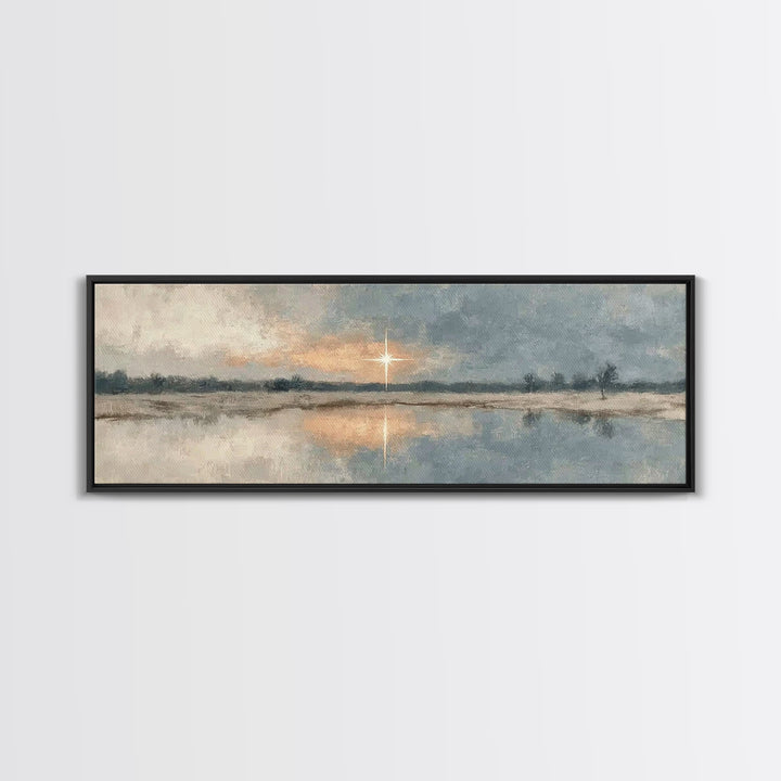 Star Of Promise, Framed Canvas Print, Panoramic Wall Art, Christian Wall Art, Christian Art Canvas, Christmas Art, Christian Gift Ideas