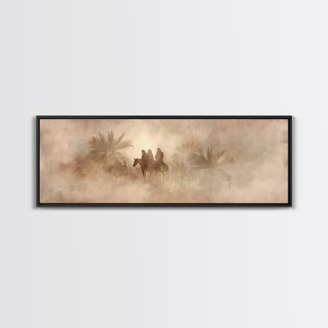 Palm Road Procession – Framed Canvas Print – Christian Art Print – Jesus Painting – Panoramic Print – Christian Christmas Art – Christian W