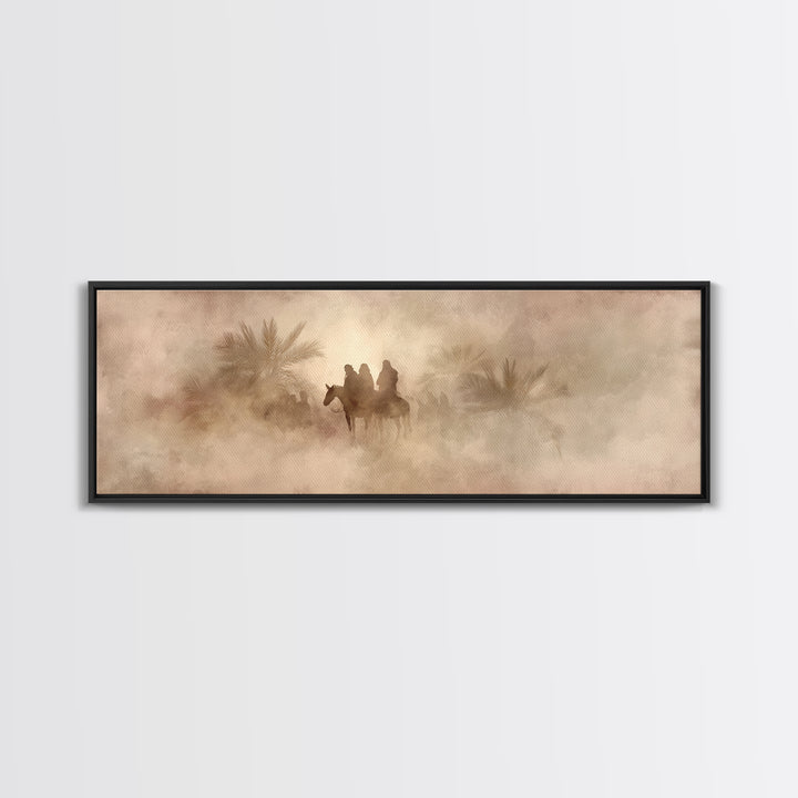 Palm Road Procession – Framed Canvas Print – Christian Art Print – Jesus Painting – Panoramic Print – Christian Christmas Art – Christian W
