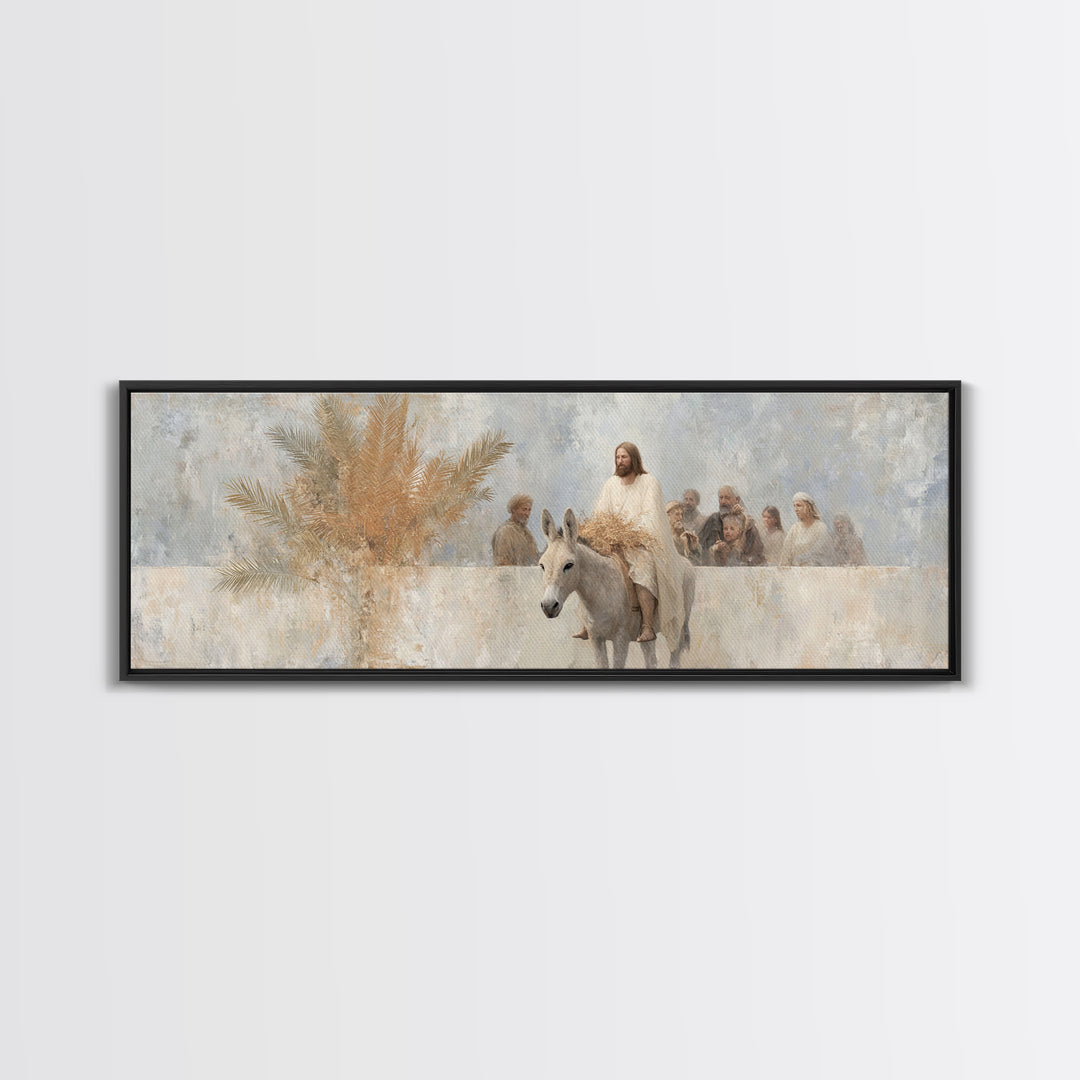 City Of Light | Framed Canvas Print | Christian Wall Art | Panoramic Art | Christian Art Print | Jesus Painting Canvas | Christian Christma