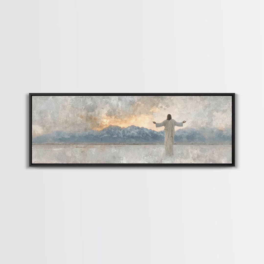 Horizon Of Mercy – Framed Canvas Print – Christian Wall Art – Panoramic Wall Art – Christian Art Canvas – Jesus Painting – Christian Christ