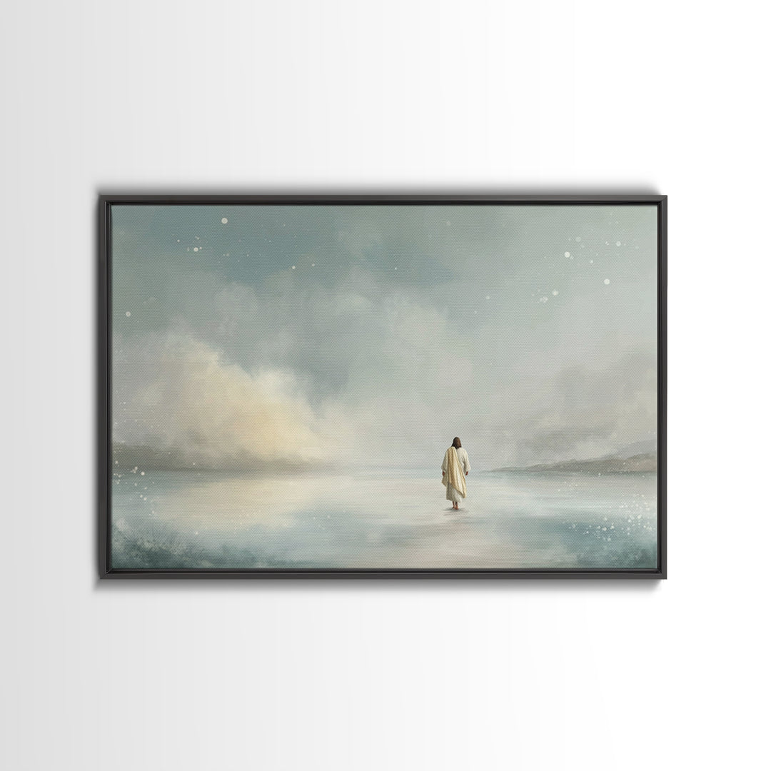 Heavenly Pathlight – Framed Canvas Print – Christian Wall Art – Modern Christian Art – Jesus Painting – Christian Art Canvas – Subtle Chris