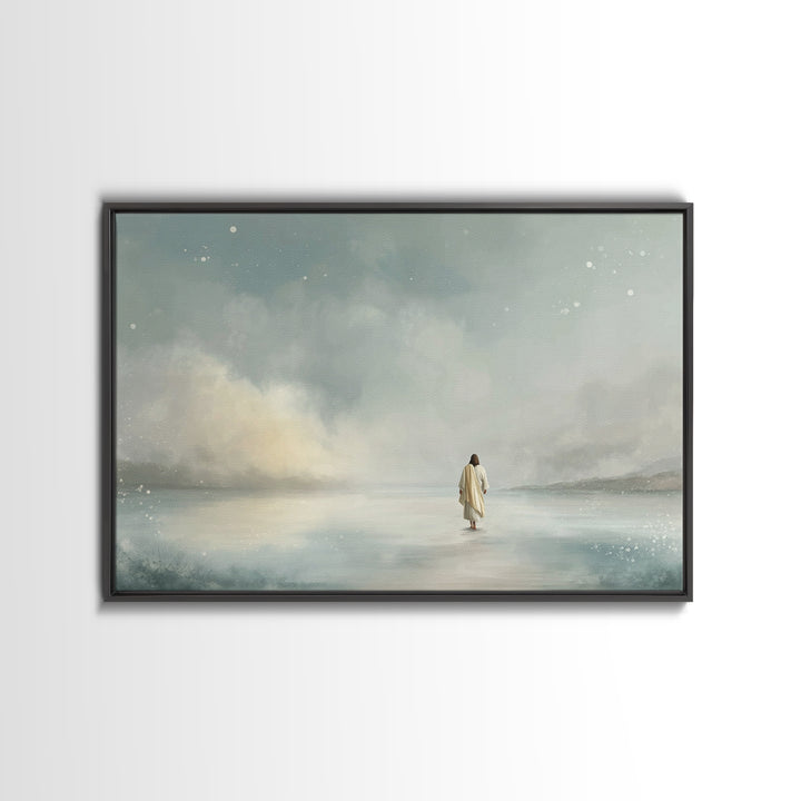 Heavenly Pathlight – Framed Canvas Print – Christian Wall Art – Modern Christian Art – Jesus Painting – Christian Art Canvas – Subtle Chris