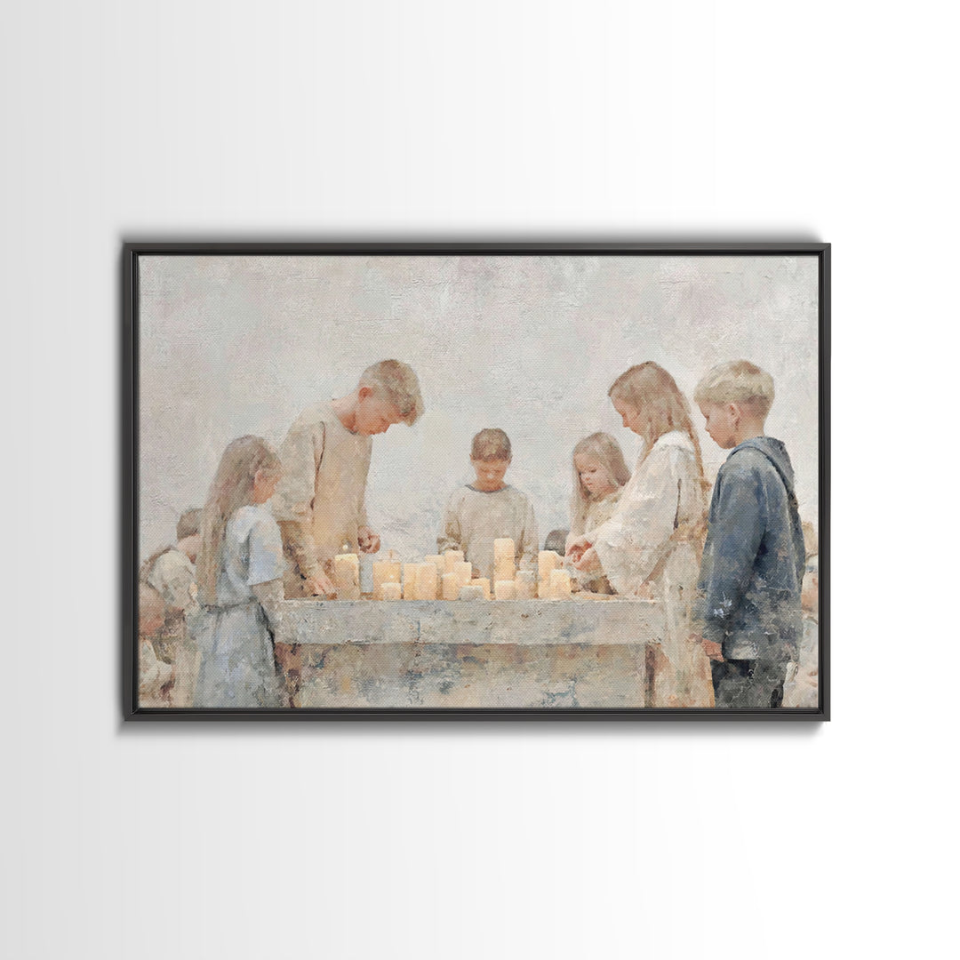 Faithful Kindling – Framed Canvas Print – Christian Christmas Art – Christian Art Canvas – Christian Wall Art – Christmas Art – Christian D