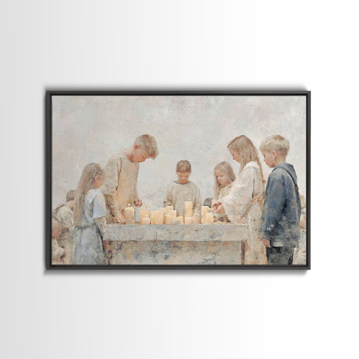 Faithful Kindling – Framed Canvas Print – Christian Christmas Art – Christian Art Canvas – Christian Wall Art – Christmas Art – Christian D