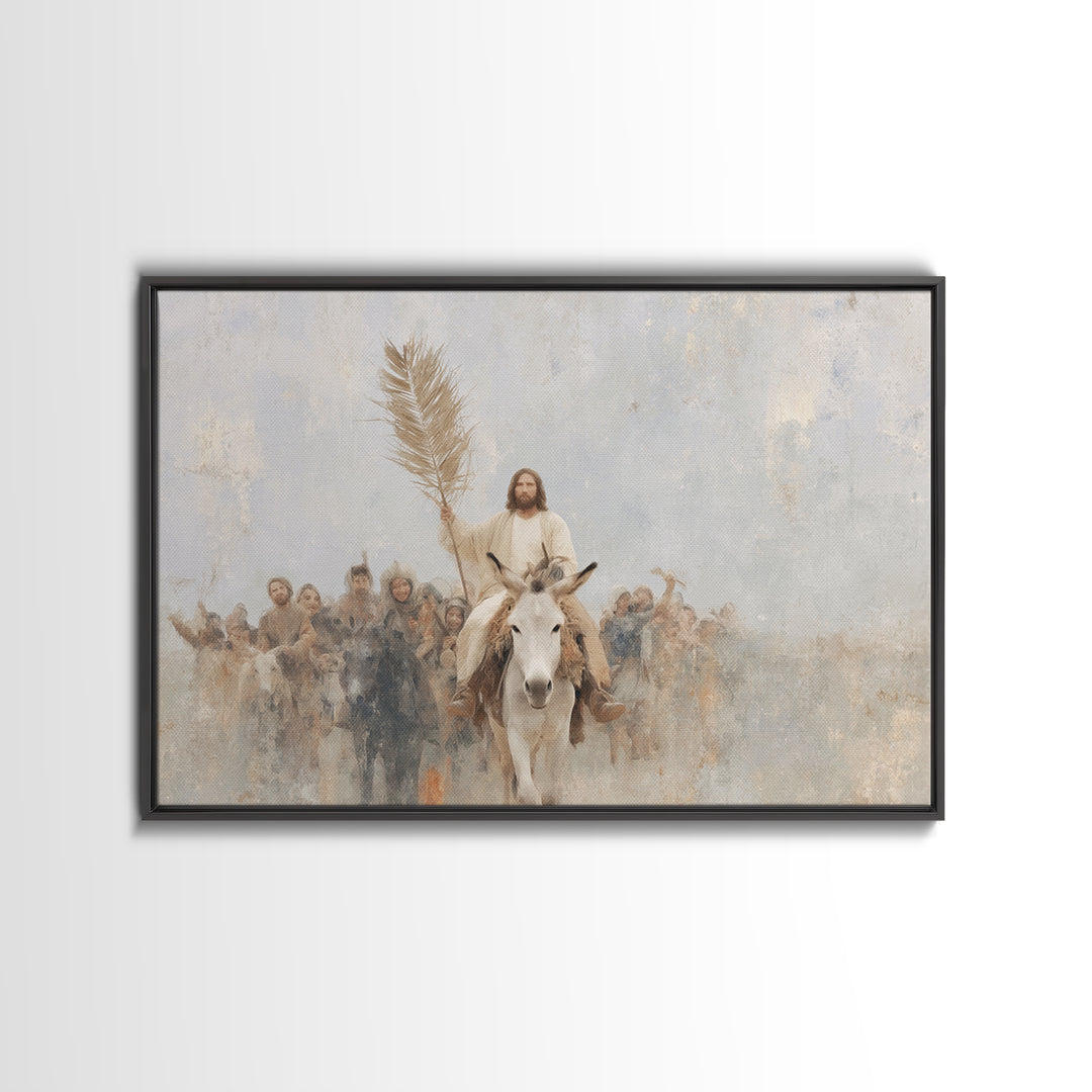 Hosanna Procession Light - Framed Canvas Print - Jesus Painting - Christian Wall Art - Christian Art Canvas - Christian Christmas Art - Chr