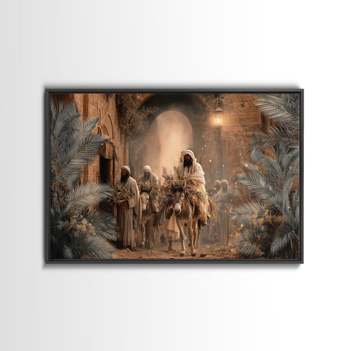 Entry Of Peace - Framed Canvas Print - Christian Art Canvas - Christian Wall Art - Jesus Painting - Christmas Art Prints - Christian Decor