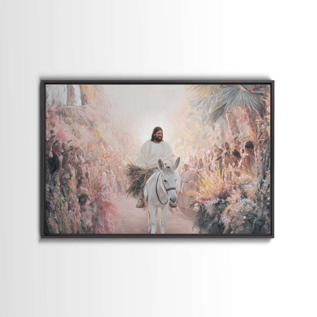 City Gate Hosanna - Framed Canvas Print - Christian Wall Art - Christian Art Canvas - Vintage Christian Art - Jesus Painting - Christian Gi