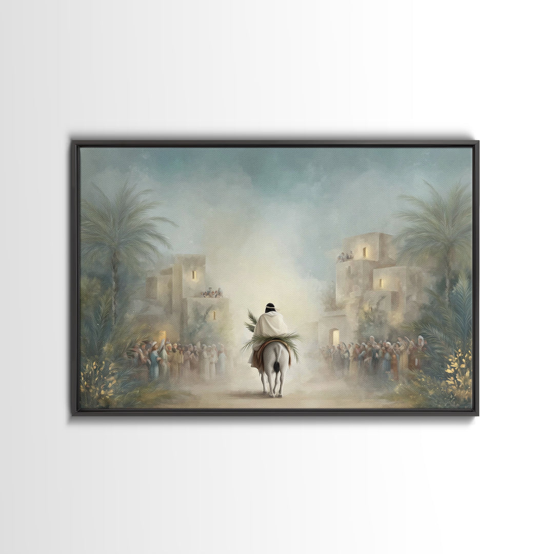 Risen Mountain Hope - Framed Canvas Print - Christian Art Canvas - Christian Wall Art - Abstract Christian Art - Christian Decor - Christia