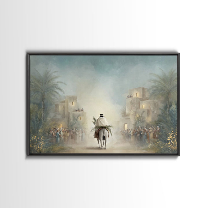 Risen Mountain Hope - Framed Canvas Print - Christian Art Canvas - Christian Wall Art - Abstract Christian Art - Christian Decor - Christia