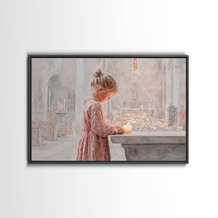 Sacred Candle Light – Framed Canvas Print – Christian Wall Art – Christian Art Print – Subtle Christian Art – Christian Gift Ideas