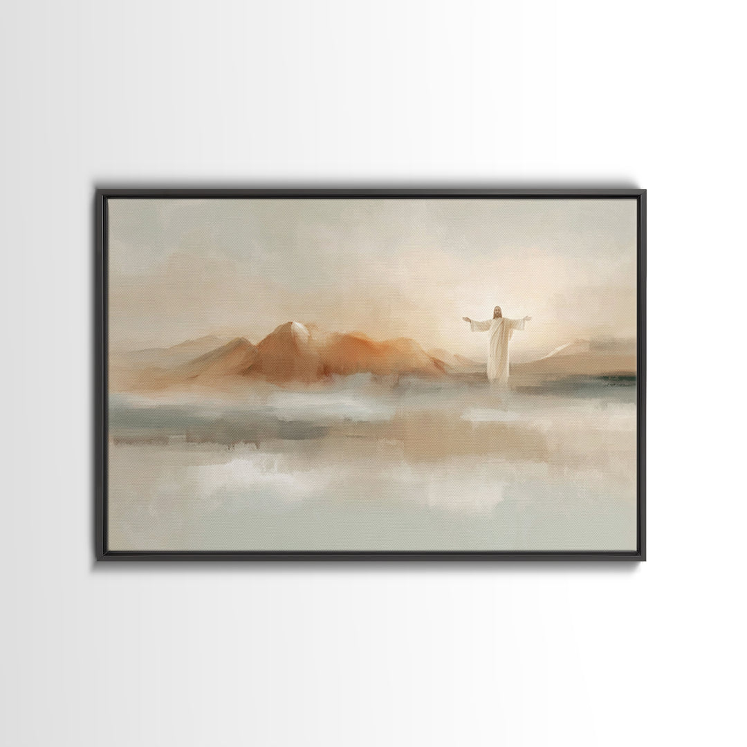 Hills Of Mercy – Framed Canvas Print – Christian Art Canvas – Minimalist Christian Art – Jesus Painting – Christian Wall Art – Christian De