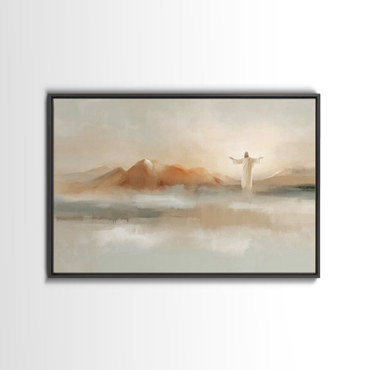 Hills Of Mercy – Framed Canvas Print – Christian Art Canvas – Minimalist Christian Art – Jesus Painting – Christian Wall Art – Christian De