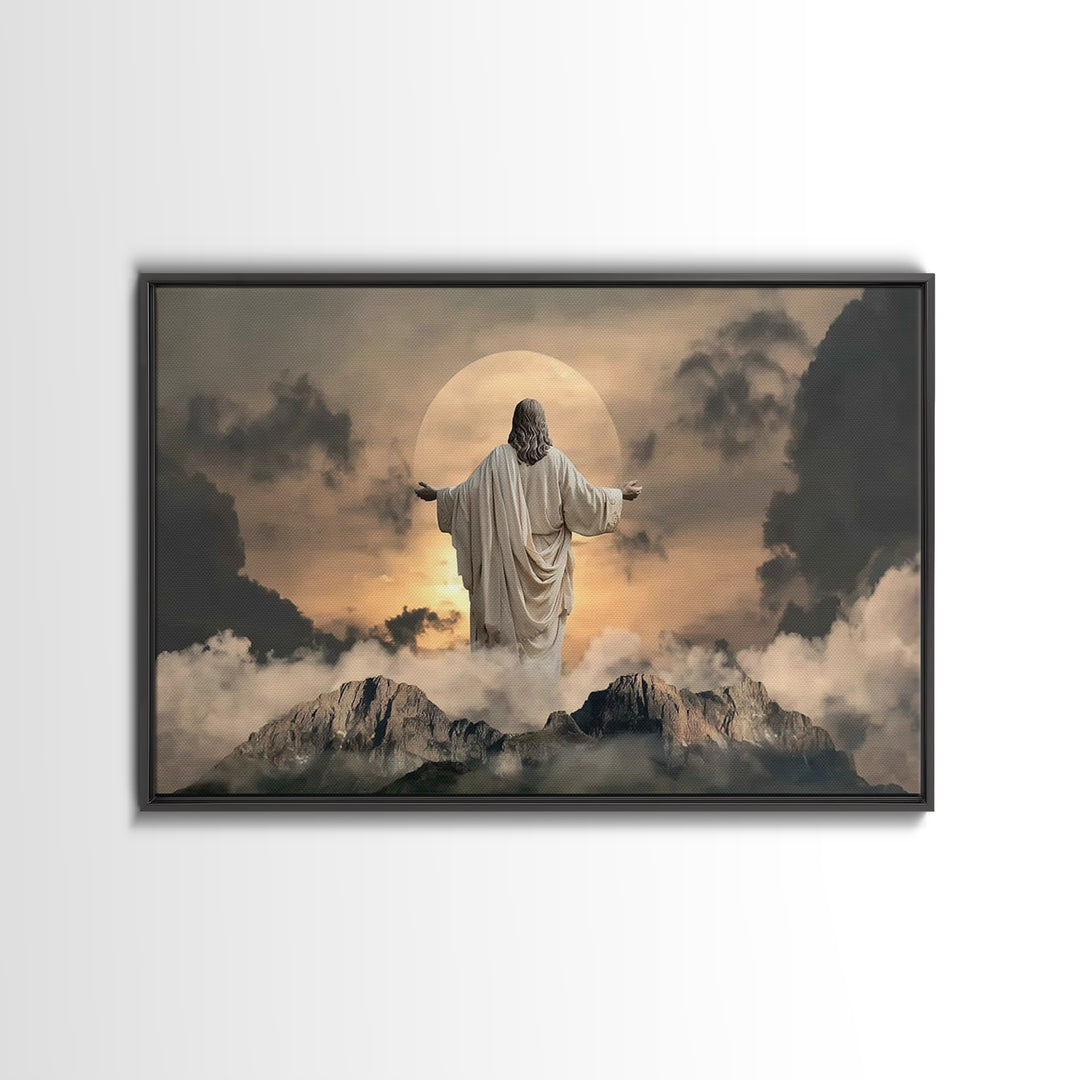 Divine Horizon Light – Framed Canvas Print – Jesus Painting – Christian Art Canvas – Christian Wall Art – Moody Christian Art – Christian G