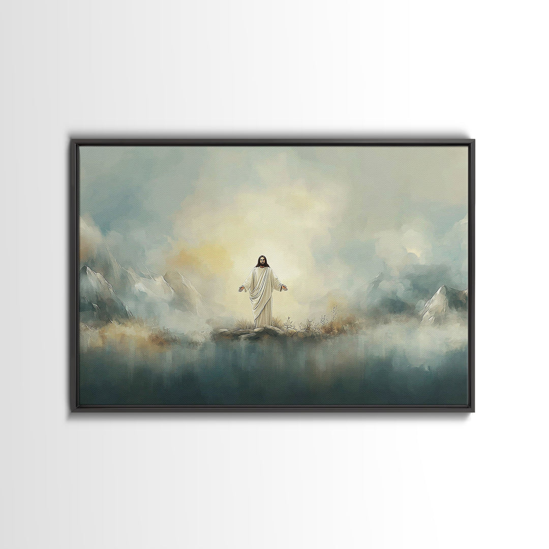 Glory On The Heights – Framed Canvas Print – Christian Art Canvas – Christian Painting – Jesus Painting – Christian Wall Art – Large Christ